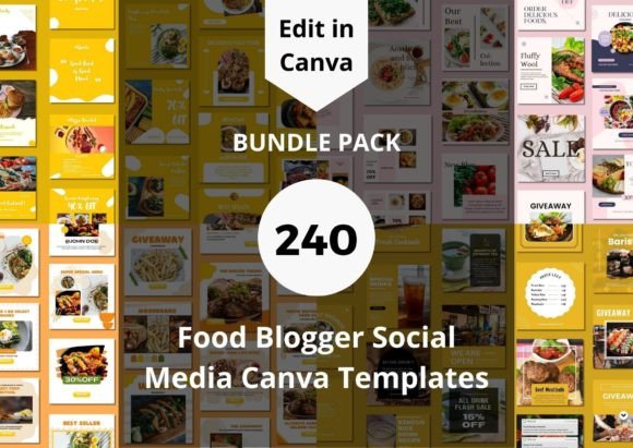 Download 240 Food Blogger Social Media Templates - Media templates Collection