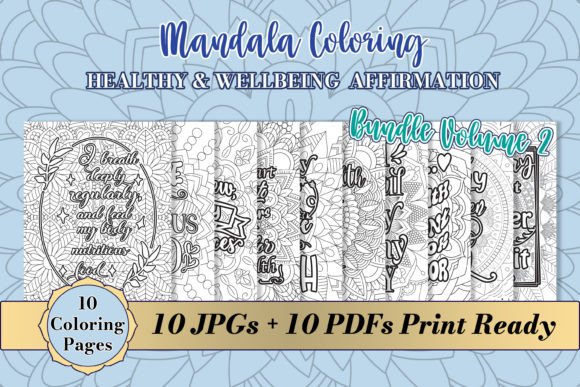 Download Health Affirmation Mandala Coloring V.2 - Health Collection