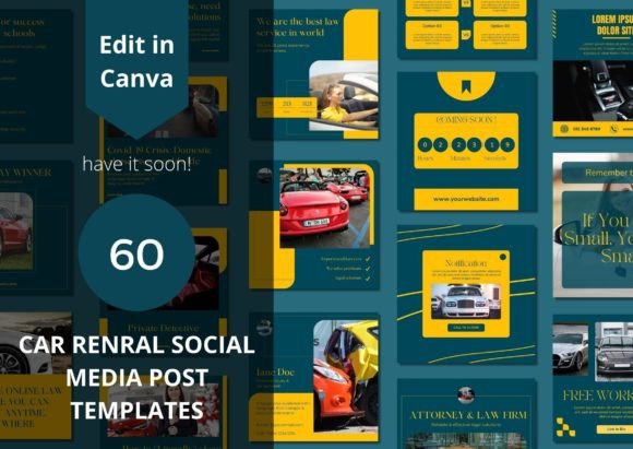 Download 60 Car Rental Social Media Templates - Media templates Collection