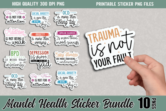 Download Mental Health Sticker Bundle - Health Collection