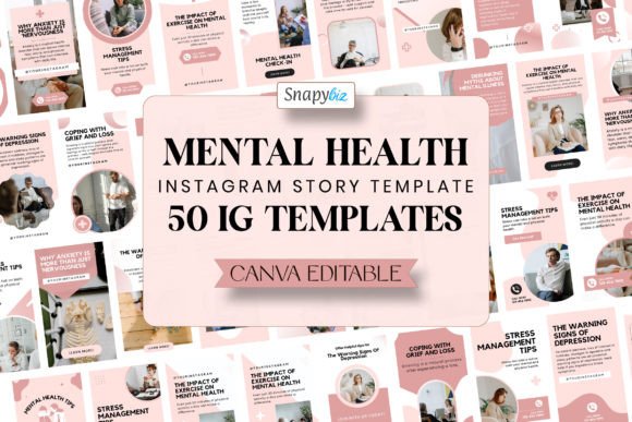 Download Mental Health IG Canva Story Templates - Health Collection