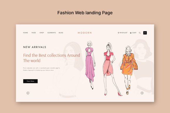 Download Fashion Web Stores Landing Page Design - Premium Resources